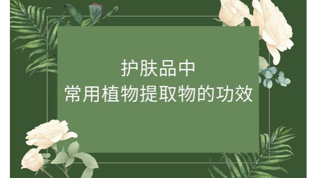 护肤品中常用植物提取物的功效